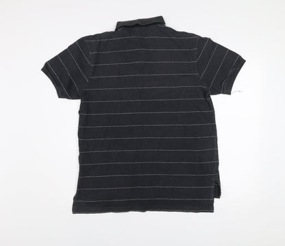 Ralph Lauren Men's Black Striped Cotton Polo Shirt Size M
