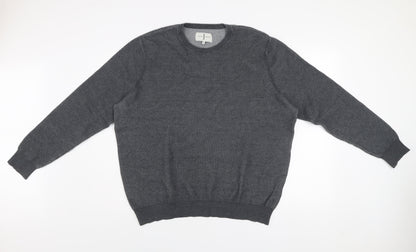 Jasper Conran Men’s Grey Cotton Knit Crew Neck Jumper XL