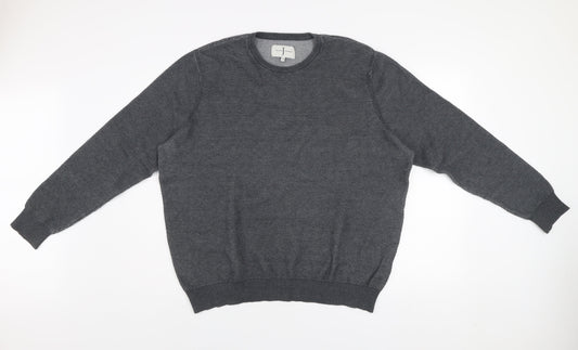 Jasper Conran Men’s Grey Cotton Knit Crew Neck Jumper XL