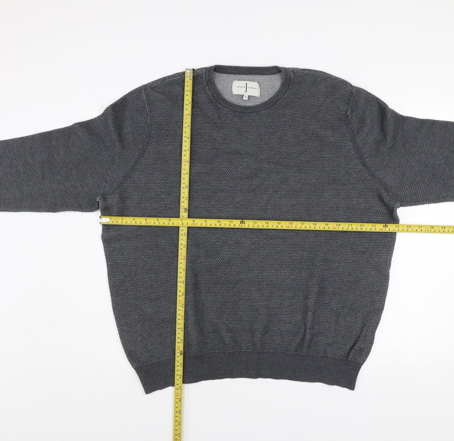 Jasper Conran Men’s Grey Cotton Knit Crew Neck Jumper XL