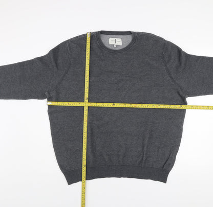 Jasper Conran Men’s Grey Cotton Knit Crew Neck Jumper XL