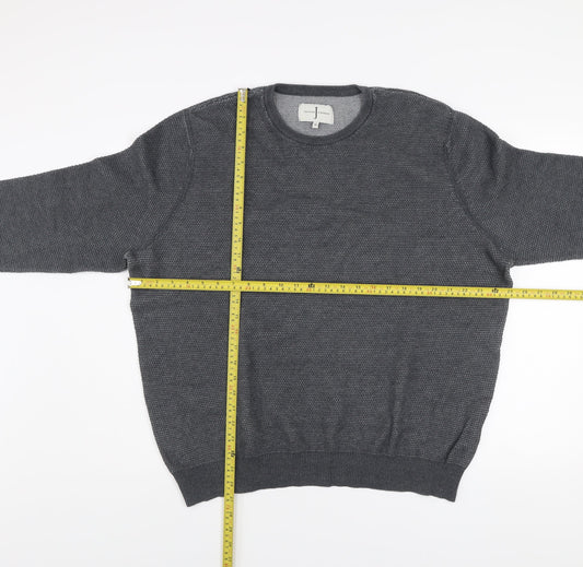Jasper Conran Men’s Grey Cotton Knit Crew Neck Jumper XL