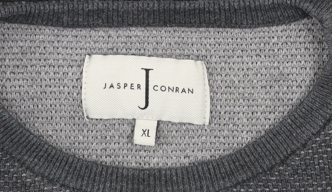 Jasper Conran Men’s Grey Cotton Knit Crew Neck Jumper XL