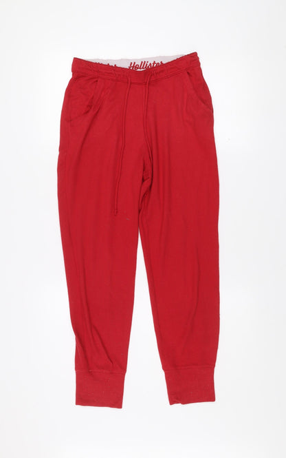 Womens UK Size XS Hollister Regular Fit Jogger Red Trousers