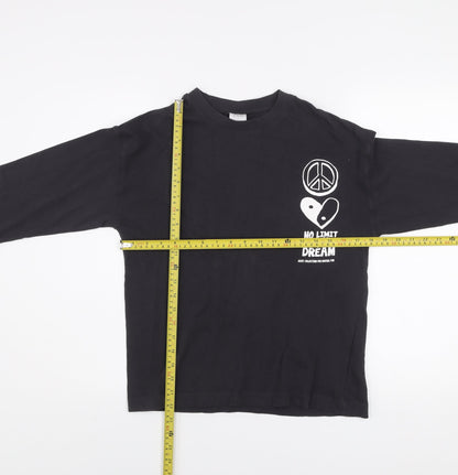 Boys UK Size 11-12 Years Zara Black Basic T-Shirt