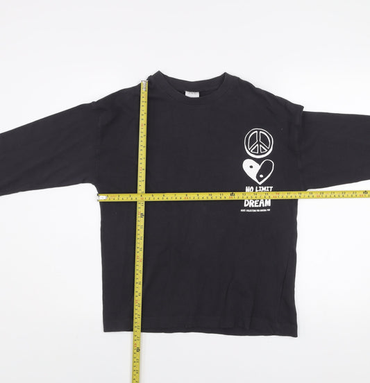 Boys UK Size 11-12 Years Zara Black Basic T-Shirt