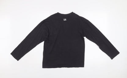 Boys UK Size 11-12 Years Zara Black Basic T-Shirt