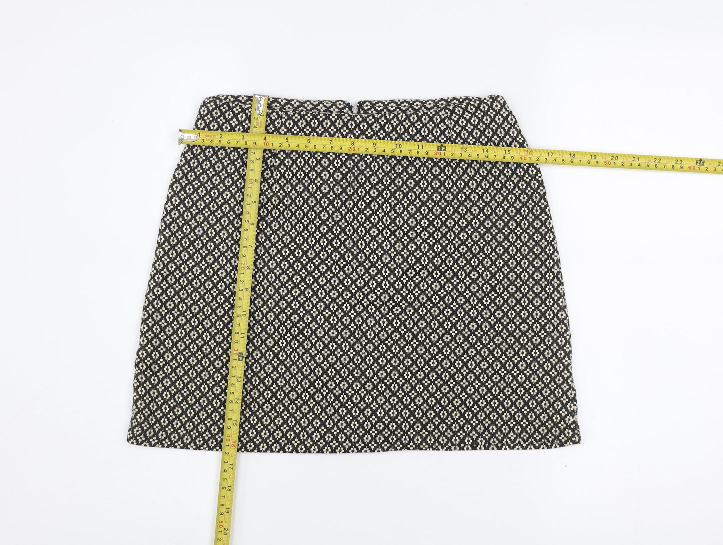 Avenue Women’s Black Geometric Tweed Pencil Skirt Size 8