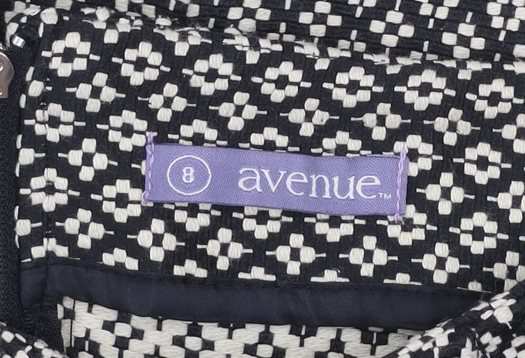 Avenue Women’s Black Geometric Tweed Pencil Skirt Size 8