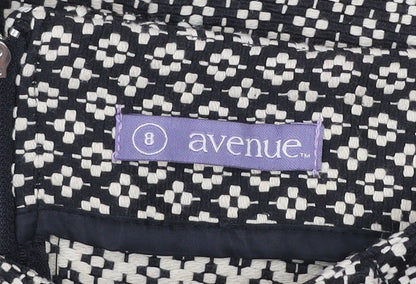 Avenue Women’s Black Geometric Tweed Pencil Skirt Size 8