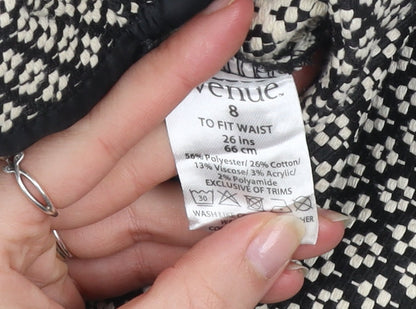 Avenue Women’s Black Geometric Tweed Pencil Skirt Size 8