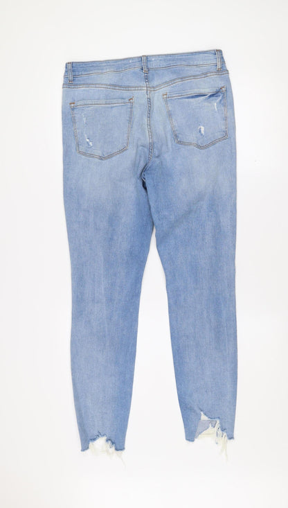 Primark Women’s Blue Distressed Skinny Jeans Size 14