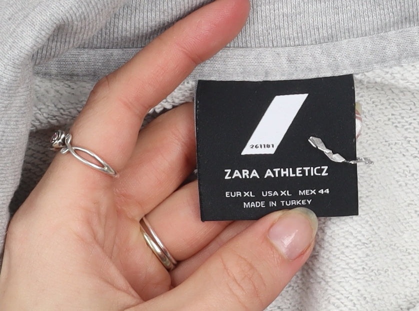 Zara Athleticz Men's Grey 1/4 Zip Sweatshirt XL Classic Fit