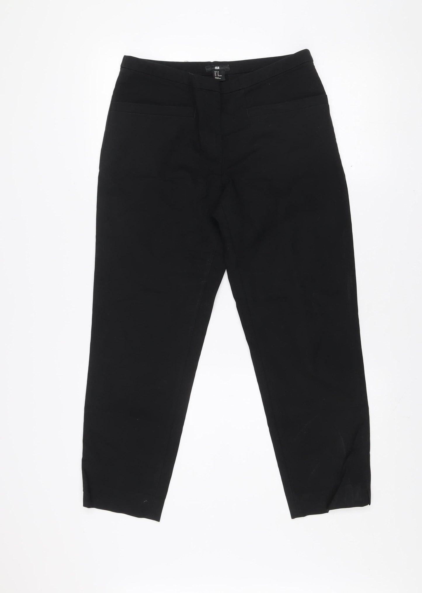 Mens UK Size L H&M Slim Fit Chino Black Trousers