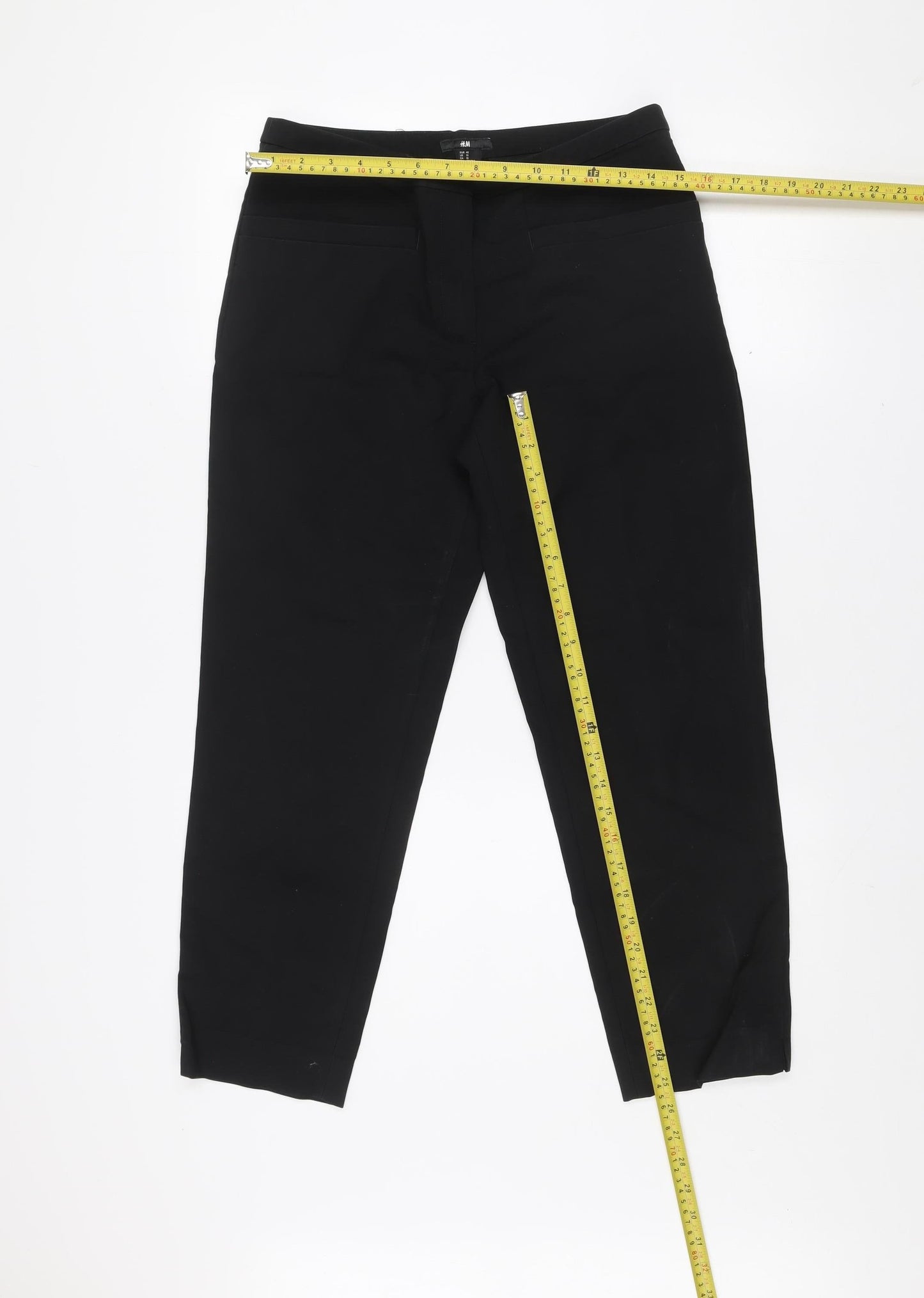 Mens UK Size L H&M Slim Fit Chino Black Trousers