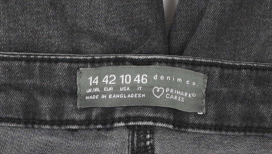 Primark Women’s Black Skinny Jeans Size 14 Stretch Denim Mid Rise