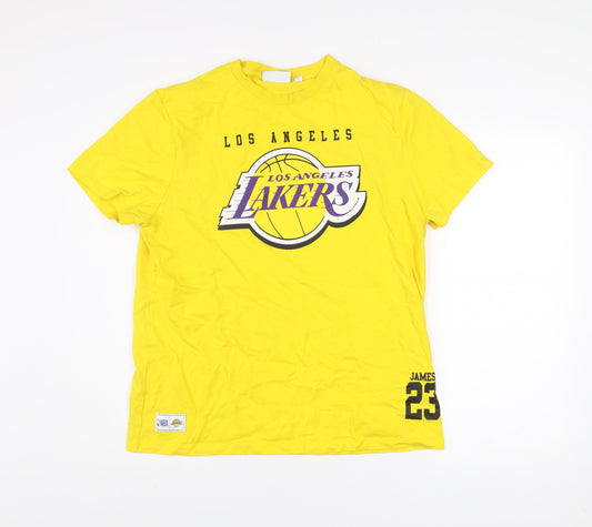 NBA Los Angeles Lakers Yellow Men's L Cotton Graphic T-Shirt