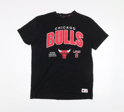 NBA Chicago Bulls Men's Black Cotton T-Shirt Size L