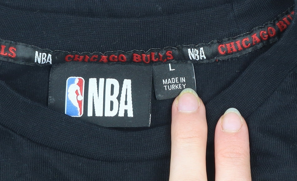 NBA Chicago Bulls Men's Black Cotton T-Shirt Size L