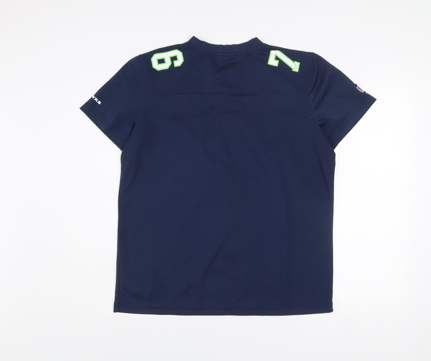 NFL Team Apparel Men's Blue Seahawks Jersey T-Shirt Size L