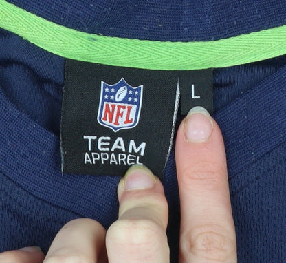 NFL Team Apparel Men's Blue Seahawks Jersey T-Shirt Size L