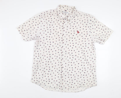 U.S. Polo Assn. Men's White 2XL Short Sleeve Button-Up Shirt