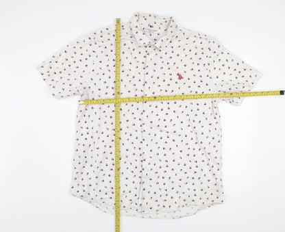 U.S. Polo Assn. Men's White 2XL Short Sleeve Button-Up Shirt