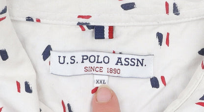 U.S. Polo Assn. Men's White 2XL Short Sleeve Button-Up Shirt