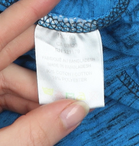 Projek Raw Men's Blue Slim Fit Graphic V-Neck Short Sleeve T-Shirt M