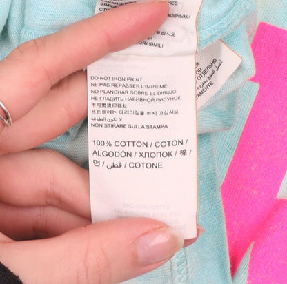 Superdry Men's Blue Tie-Dye Super Sport Graphic Cotton T-Shirt L