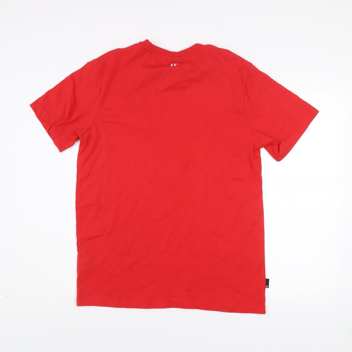 11 Degrees Men’s Red Slim Fit Cotton Crew Neck T-Shirt Size S