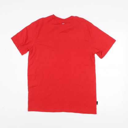 11 Degrees Men’s Red Slim Fit Cotton Crew Neck T-Shirt Size S