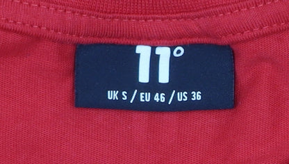 11 Degrees Men’s Red Slim Fit Cotton Crew Neck T-Shirt Size S