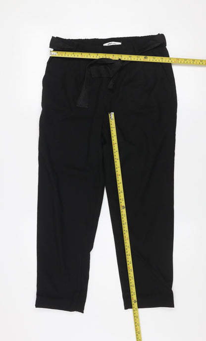 ONLY Womens Black Paperbag Belted Tailored Trousers Size S