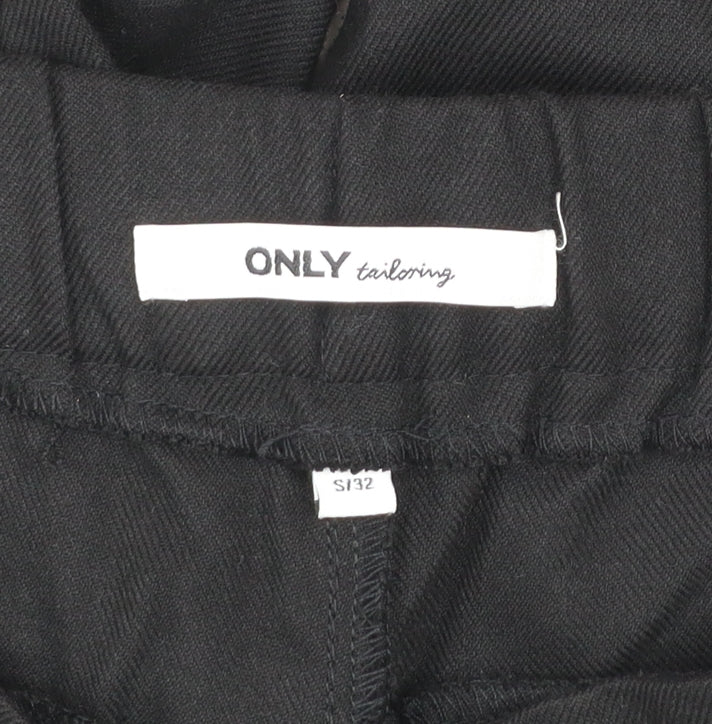 ONLY Womens Black Paperbag Belted Tailored Trousers Size S