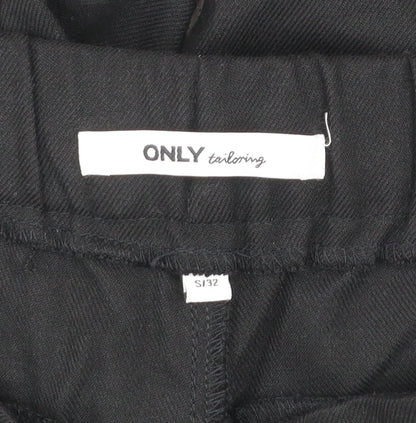 ONLY Womens Black Paperbag Belted Tailored Trousers Size S