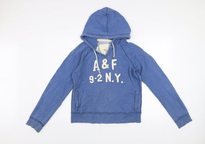 Abercrombie & Fitch Women Blue L Pullover Hoodie 89% Cotton