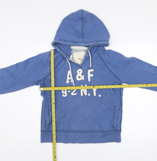 Abercrombie & Fitch Women Blue L Pullover Hoodie 89% Cotton