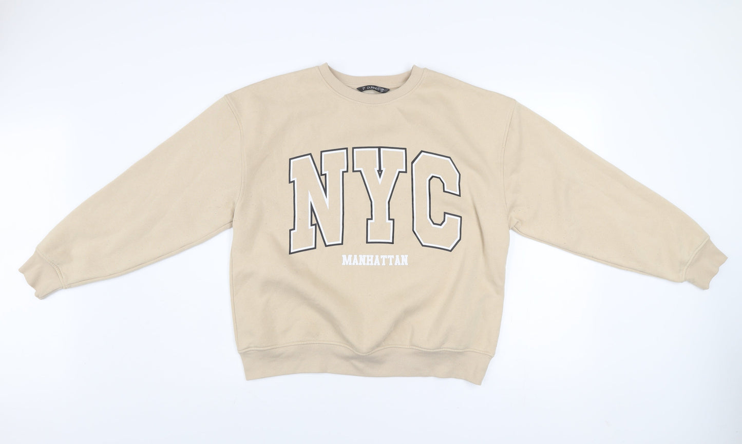 Dunnes Women Beige NYC Manhattan Sweatshirt M Regular Fit Pullover