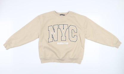 Dunnes Women Beige NYC Manhattan Sweatshirt M Regular Fit Pullover