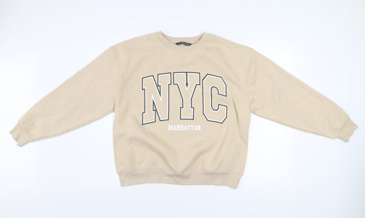 Dunnes Women Beige NYC Manhattan Sweatshirt M Regular Fit Pullover