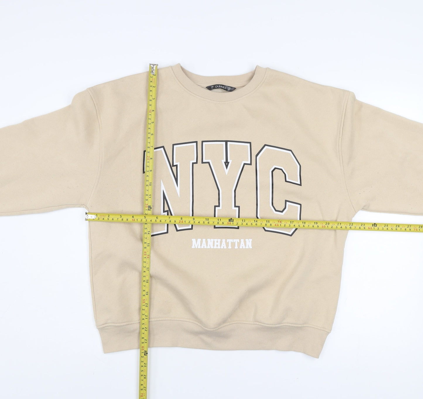 Dunnes Women Beige NYC Manhattan Sweatshirt M Regular Fit Pullover