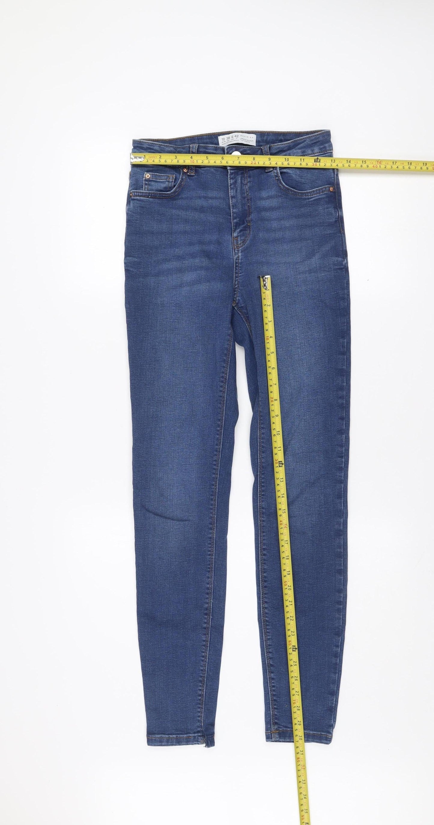 Primark Women Blue Skinny Denim Jeans Size 10 Slim Fit
