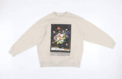 Primark Men’s Beige Graphic Art Pullover Sweatshirt XS