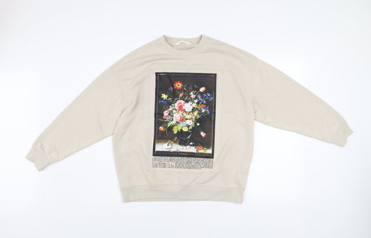Primark Men’s Beige Graphic Art Pullover Sweatshirt XS