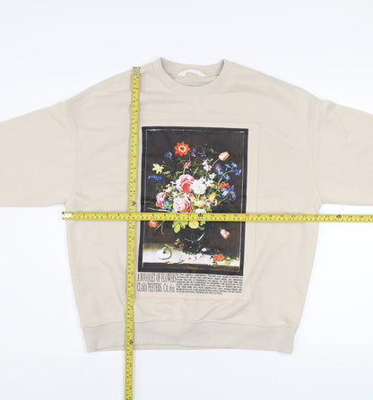 Primark Men’s Beige Graphic Art Pullover Sweatshirt XS