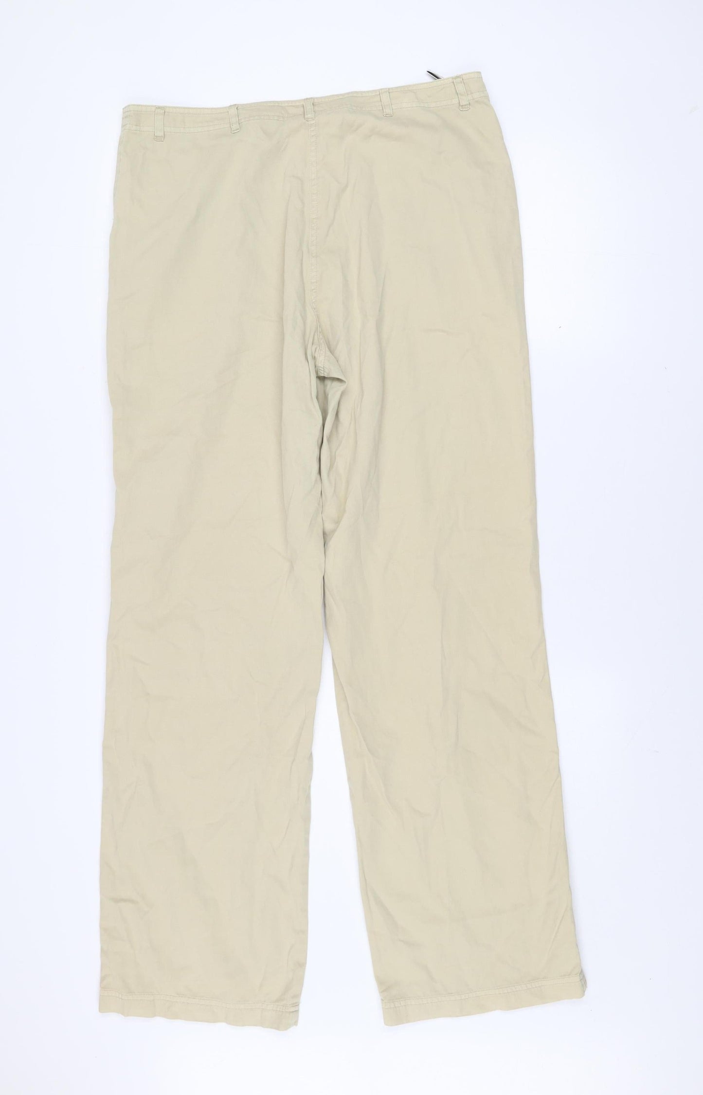 EAST Womens Beige Cotton Chino Trousers Size 14 Straight Leg
