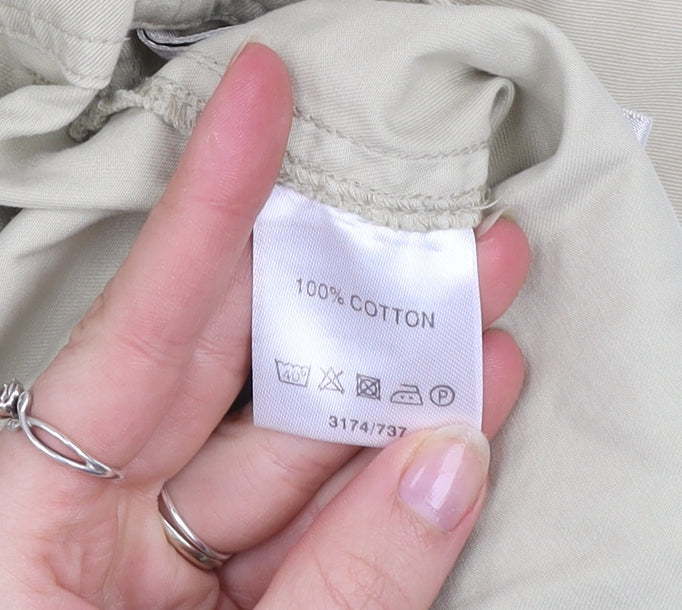 EAST Womens Beige Cotton Chino Trousers Size 14 Straight Leg