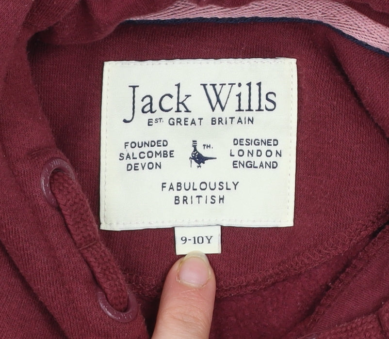 Girls UK Size 9-10 Years Jack Wills Red Pullover Hoodie