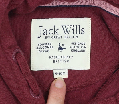 Girls UK Size 9-10 Years Jack Wills Red Pullover Hoodie